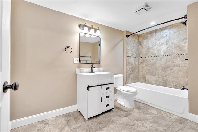 17 River Walk Pkwy, Euharlee, GA 30145 - full bathroom with toilet, vanity, baseboards, washtub / shower combination, and recessed lighting