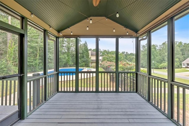 17 River Walk Pkwy, Euharlee, GA 30145 - unfurnished sunroom with lofted ceiling