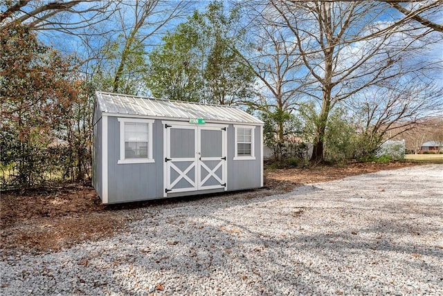 view of shed