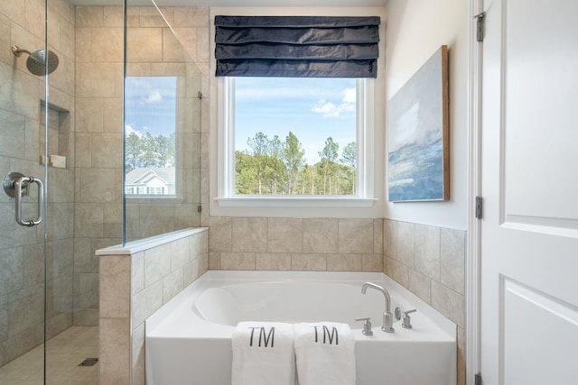 5315 Trescott Path, Cumming, GA 30028 - full bath with a stall shower, plenty of natural light, and a garden tub