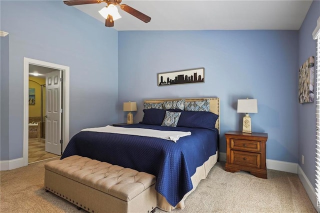 1605 Pavillion Ridge Dr SE, Smyrna, GA 30080 - carpeted bedroom featuring connected bathroom and ceiling fan