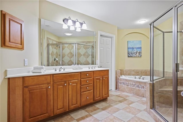 1605 Pavillion Ridge Dr SE, Smyrna, GA 30080 - bathroom featuring double vanity, a shower stall, and a garden tub