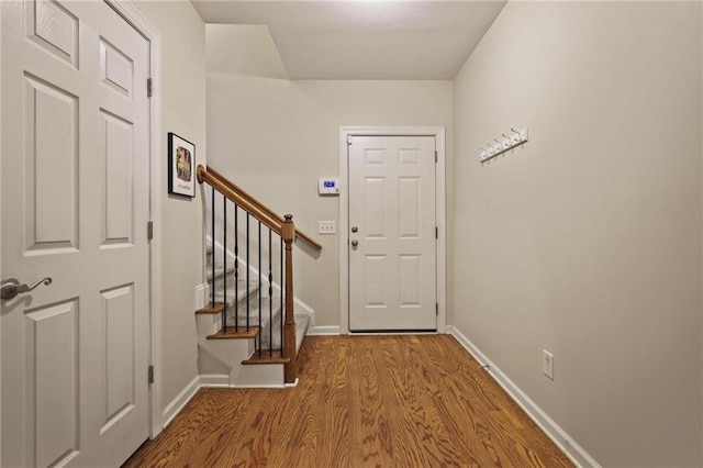 1605 Pavillion Ridge Dr SE, Smyrna, GA 30080 - entryway with wood finished floors and stairway