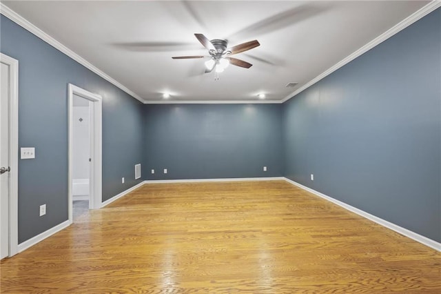 1605 Pavillion Ridge Dr SE, Smyrna, GA 30080 - unfurnished room featuring a ceiling fan, crown molding, and wood finished floors