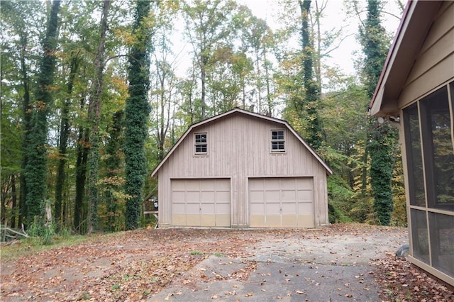 garage with a detached garage