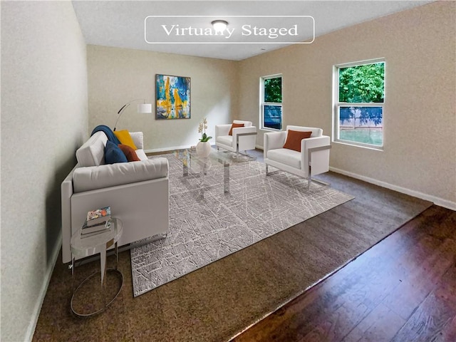 living room featuring hardwood / wood-style flooring