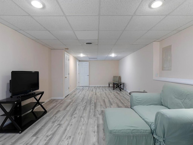 4601 Gann Xing SW, Smyrna, GA 30082 - living area featuring electric panel, light wood-type flooring, and recessed lighting