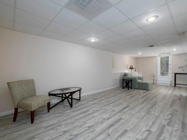 4601 Gann Xing SW, Smyrna, GA 30082 - sitting room featuring wood finished floors, a drop ceiling, and recessed lighting