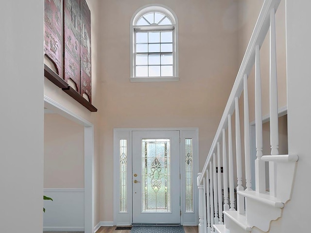 4601 Gann Xing SW, Smyrna, GA 30082 - foyer entrance with a high ceiling and stairway
