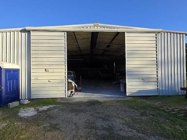 view of pole building
