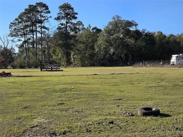 view of yard with fence