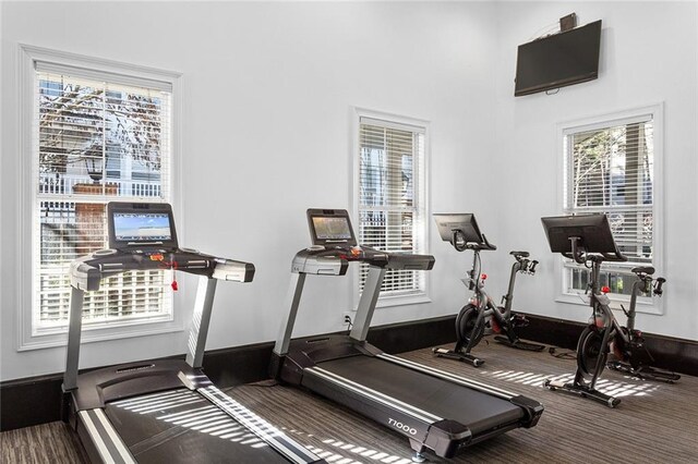 951 Glenwood Ave SE Unit 1805, Atlanta, GA 30316 - workout area with healthy amount of natural light and baseboards