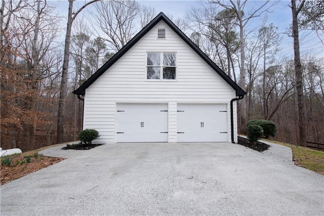 view of garage