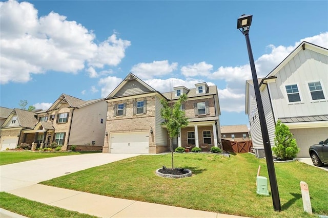 66 Cottontail Ln, Loganville, GA 30052 - craftsman house featuring board and batten siding, an attached garage, concrete driveway, and a residential view