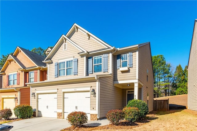 view of front of home featuring a garage