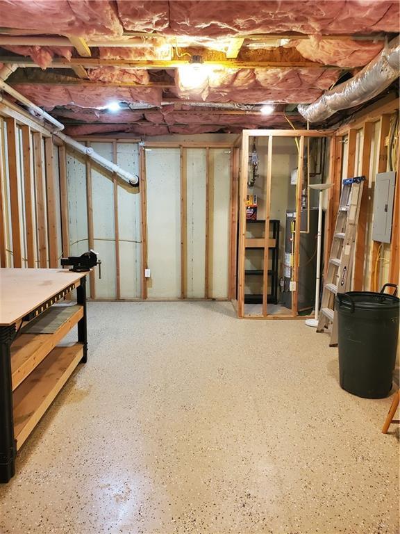 unfinished below grade area featuring electric panel