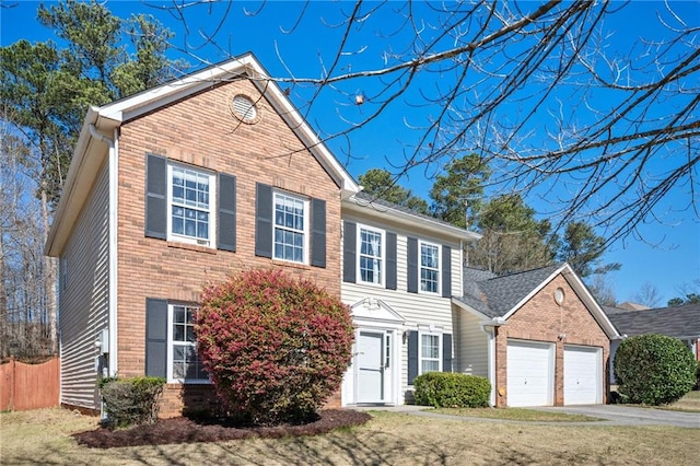 3090 Perch Ln SW, Marietta, GA 30008 - view of front facade featuring brick siding, a garage, and concrete driveway