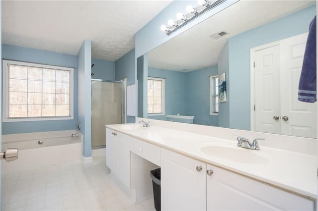 3090 Perch Ln SW, Marietta, GA 30008 - full bath featuring a shower stall, a garden tub, and double vanity