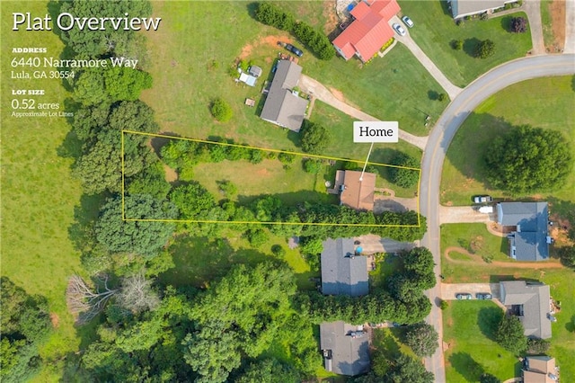 6440 Narramore Way, Lula, GA 30554 - aerial overview of property's location featuring property boundaries highlighted