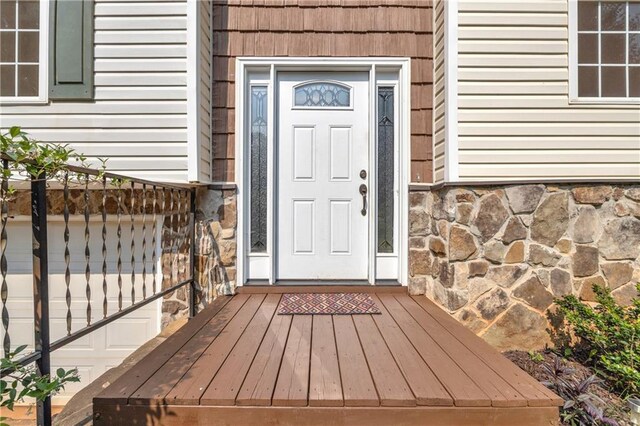 6440 Narramore Way, Lula, GA 30554 - view of exterior entry with stone siding