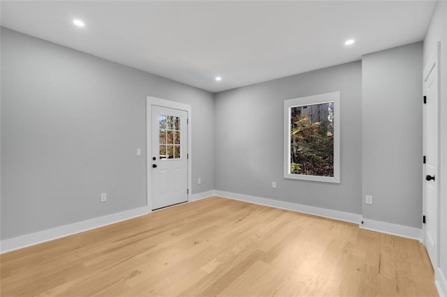 270 Boulder Dr, Roswell, GA 30075 - empty room with light wood finished floors, recessed lighting, and baseboards