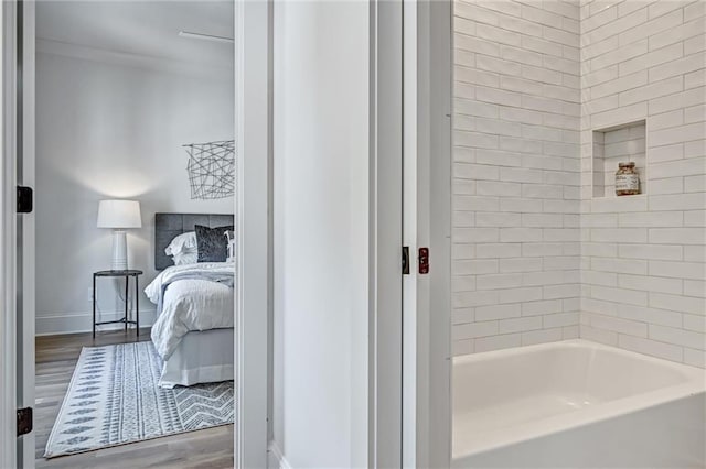 bathroom featuring hardwood / wood-style floors