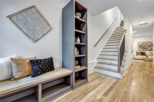 mudroom with light wood-type flooring