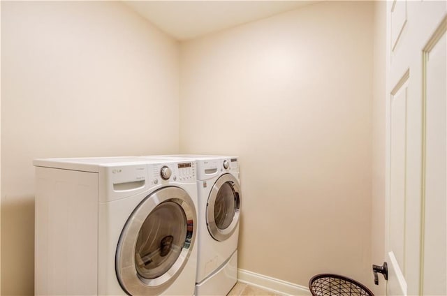 laundry room featuring washer and dryer