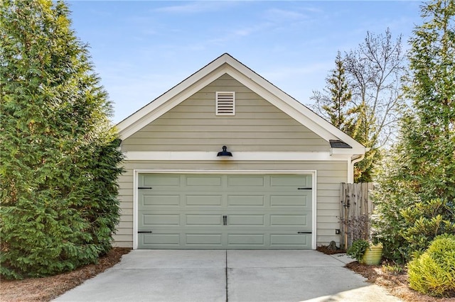 view of garage