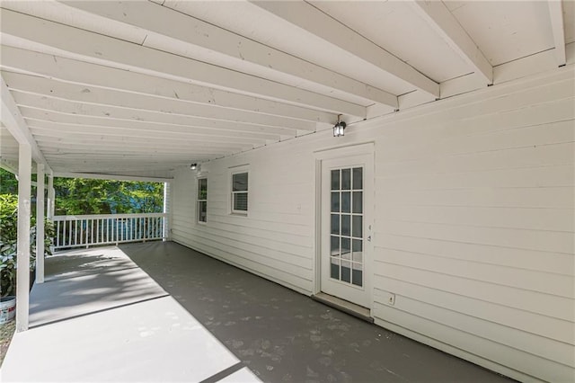 view of patio featuring a carport