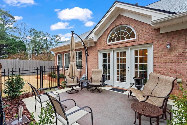 view of patio with french doors