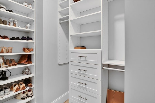 view of walk in closet