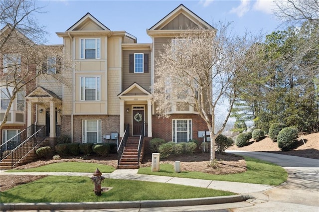 view of front of home with brick siding