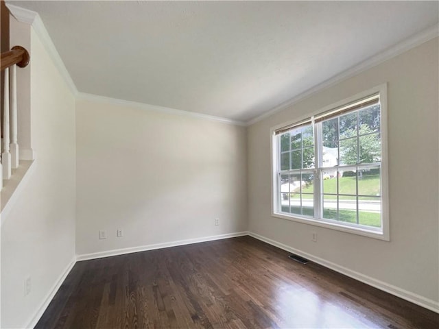 6001 Deer Springs Ln NW, Acworth, GA 30101 - unfurnished room featuring crown molding, dark wood-style floors, and baseboards