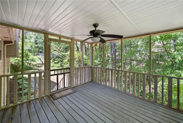 7060 Steel Wood Dr NW, Kennesaw, GA 30152 - unfurnished sunroom with a ceiling fan