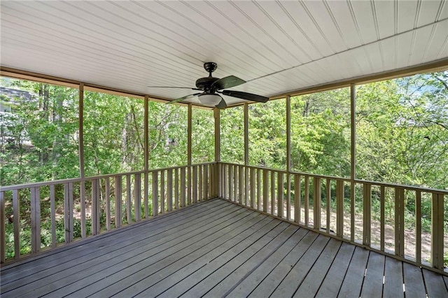 7060 Steel Wood Dr NW, Kennesaw, GA 30152 - unfurnished sunroom with a ceiling fan