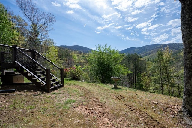 306 Pig Trl, Cherry Log, GA 30522 - exterior space with a view of trees, a mountain view, and stairs