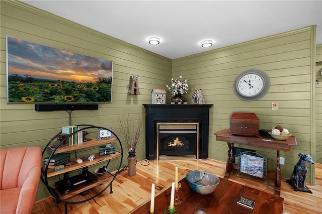 306 Pig Trl, Cherry Log, GA 30522 - interior space with wood walls and wood finished floors