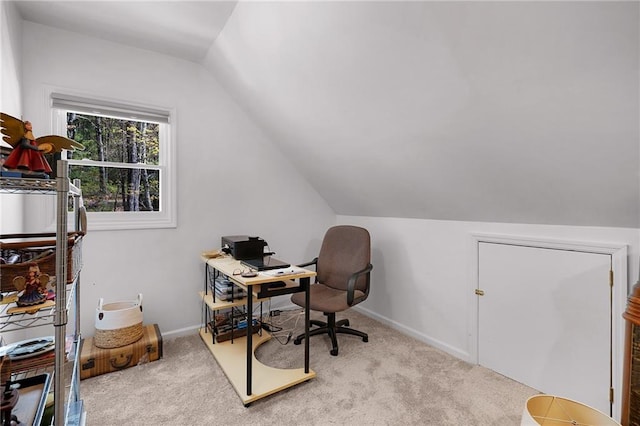 306 Pig Trl, Cherry Log, GA 30522 - office space with carpet flooring, baseboards, and vaulted ceiling