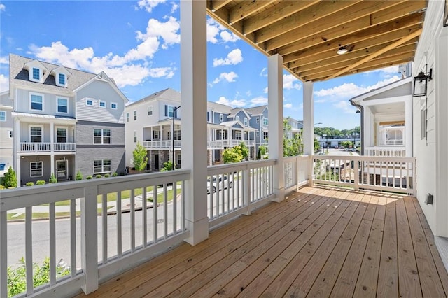 1417 Coretta Scott Bnd, Atlanta, GA 30318 - wooden terrace featuring a residential view