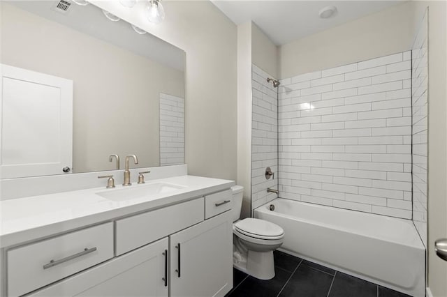 1417 Coretta Scott Bnd, Atlanta, GA 30318 - full bathroom featuring vanity, toilet, tile patterned floors, and shower / bath combination