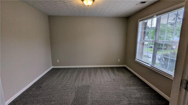 4373 Abram Dr, Conley, GA 30288 - empty room with a textured ceiling, plenty of natural light, dark carpet, and baseboards
