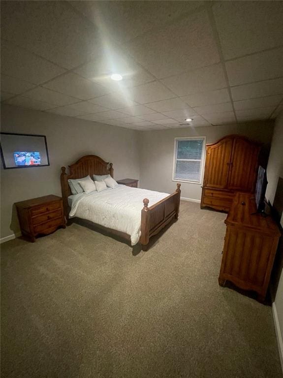 2166 Lake Ridge Ter, Lawrenceville, GA 30043 - bedroom with carpet floors, baseboards, and a drop ceiling