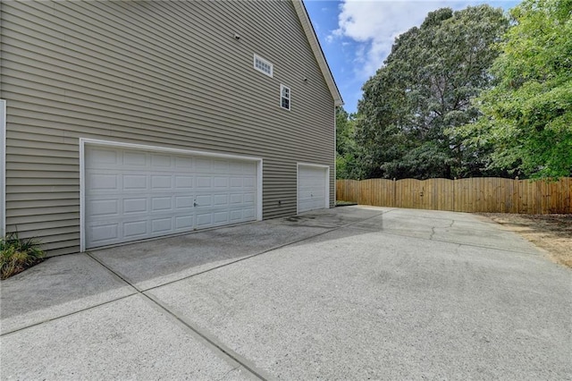 view of garage