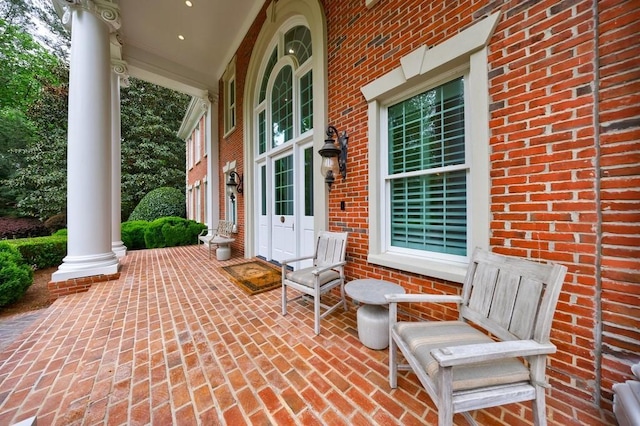 view of patio with a porch