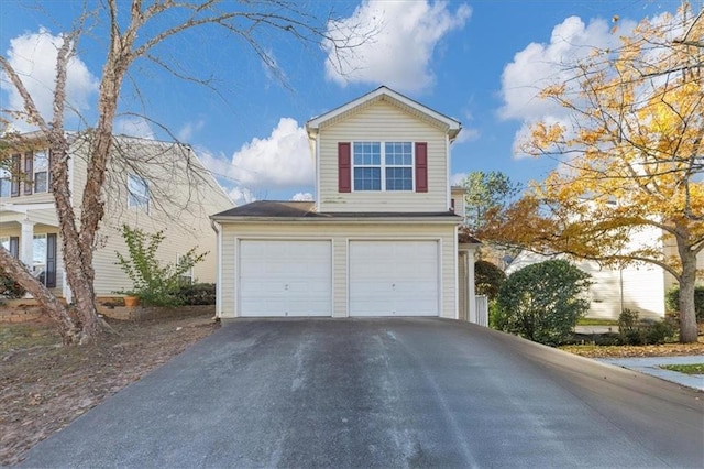 exterior space with a garage