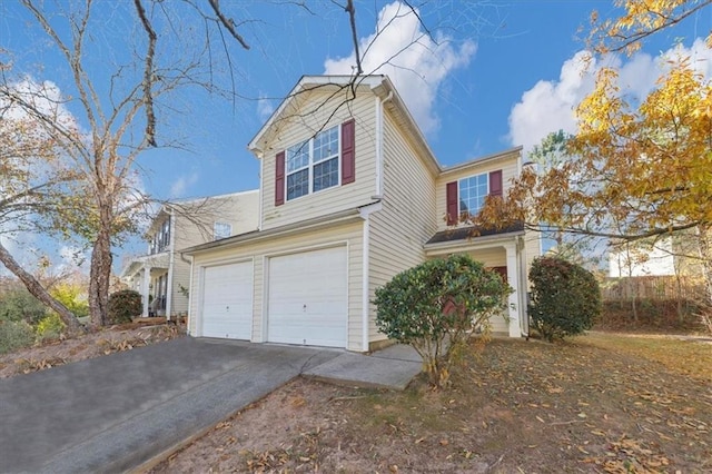 view of front of home with a garage