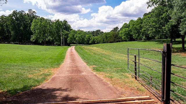 view of street with a rural view