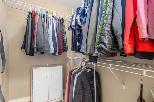 view of walk in closet