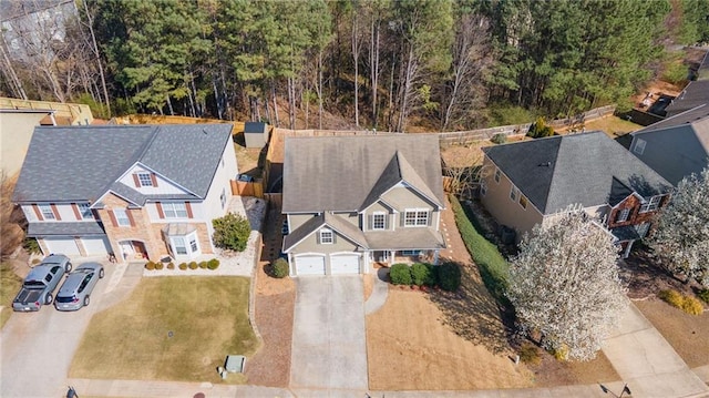 aerial view featuring a residential view